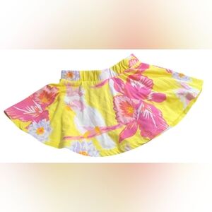 The Children's Place Bright Yellow Floral With Birds Skort Size 12-18 Months.